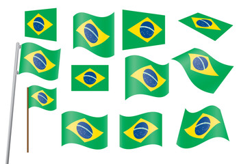 set of flags of Brazil vector illustration