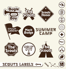 Vector Set: Boy Scout Merit Badge Labels