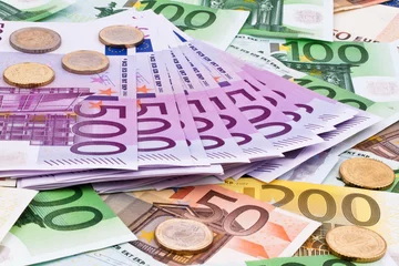 Fotobehang Viele Euro Geldscheine © Gina Sanders