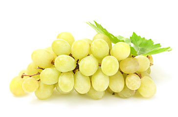 ripe sweet grapes isolated on white