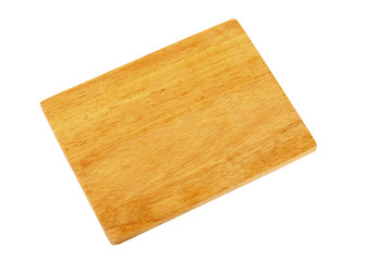 Cutting board isolated on white close-up
