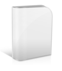 Blank book with white cover on white background..