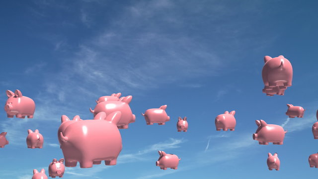 Sky fills up with flying pigs.