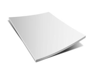 Blank book with white cover on white background