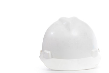 Helmet on white isolated for wear when working at site or worksh