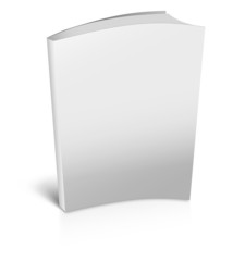 Blank book with white cover on white background