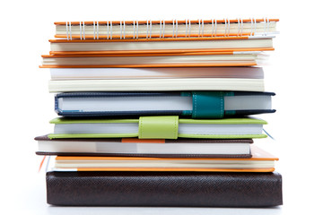 Book stack on white isolated