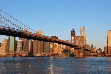 Obraz premium Most Brookliński i Dolny Manhattan