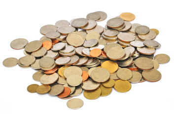 Coin thai bath on white background