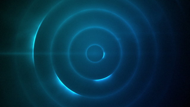 Moving circle of flashing blue lights