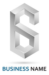 Fototapeta premium Alphabet logo design - durable number 6