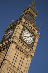 Fototapeta na wymiar Big Ben on tilted angle, London, Britain, UK