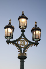 Fototapeta na wymiar Lamppost on Westminster Bridge, London, UK