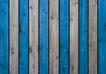 Hintergrund - Holzwand mit blauen und grauen Brettern