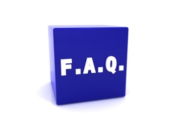 FAQ-Würfel blau