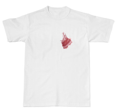 Wine Drink Stain On A T Shirt