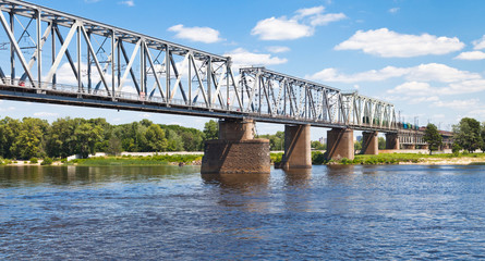 railroad bridge through river