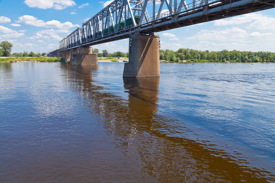 railroad bridge through river