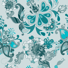 Set of vector retro floral seamless patterns.