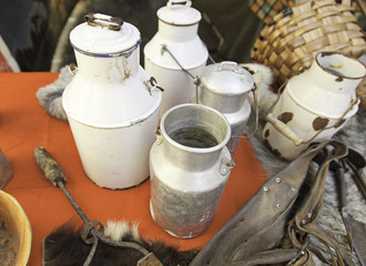 Old milk containers