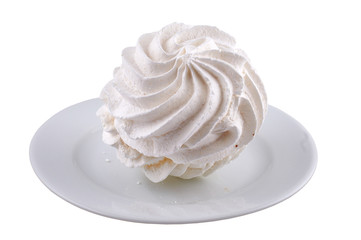 Meringue cake on a plate