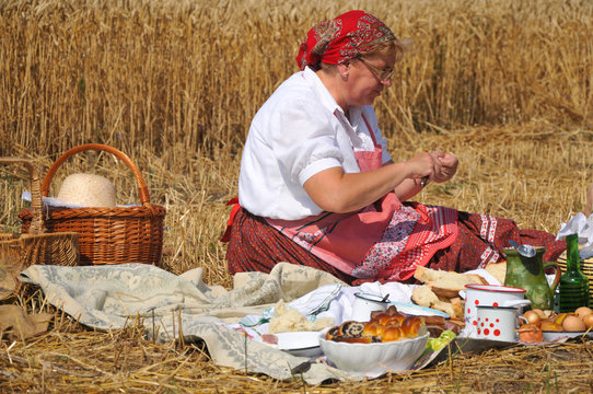 Traditional breakfast of wheat field