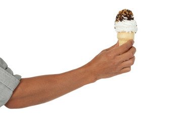 Arm holding ice cream cone