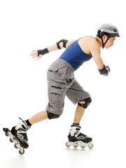 man in roller blades
