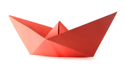 Origami red boat