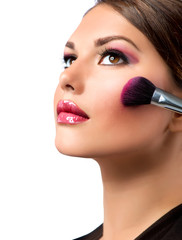 Obraz premium Makeup. Make-up Applying. Rouge. Blusher