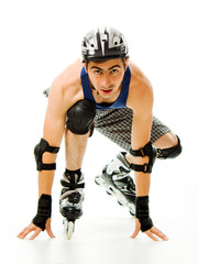 man in roller blades