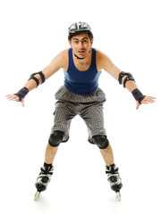 man in roller blades