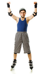 man in roller blades
