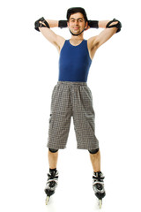 man in roller blades