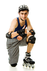 man in roller blades