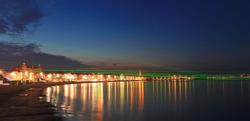 Fototapeta premium Weymouth Lazers over seafront in dorset