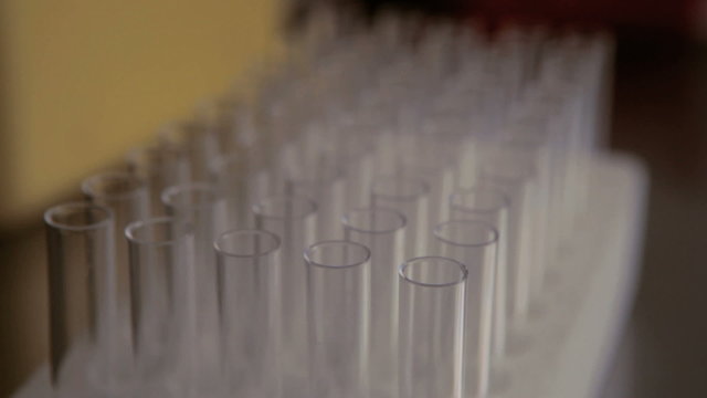 Close up of test tubes