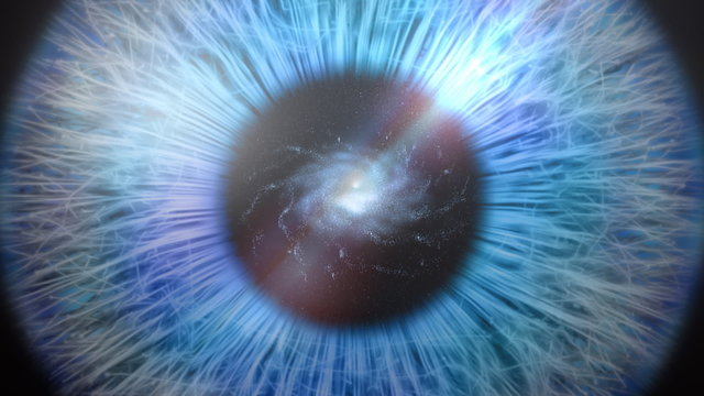 Galaxy of stars as the pupil of an eye.