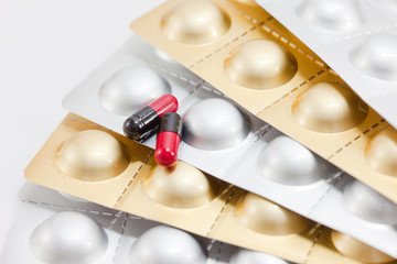 Aluminium strips of medical pills with capsules