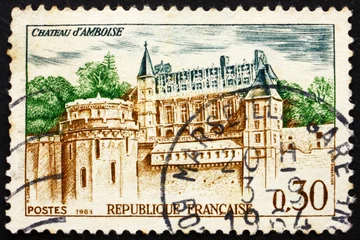 Foto op Canvas Postage stamp France 1963 Amboise Chateau, Royal Residence, Fran © laufer