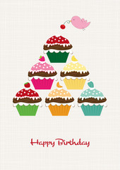 Cupcake Kuchen zum Geburtstag