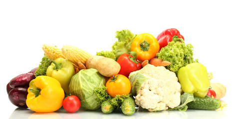 Fresh vegetables isolated on white