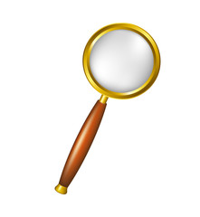 Magnifying glass in golden design