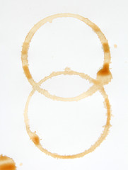 Coffee stains isolated on white