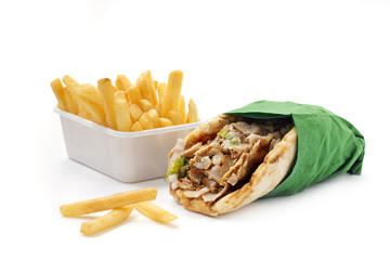 KEBAB SANDWICH WITH CHIPS