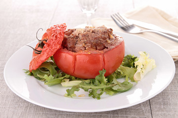 stuffed tomato and beef