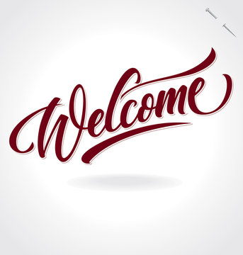'welcome' hand lettering (vector)