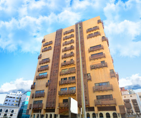 Hotel in antique form of old jeddah as it Historical buildings - obrazy, fototapety, plakaty