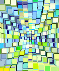Fototapeta premium 3d abstrakcyjny wzór rozdrobniony na niebiesko żółty zielony