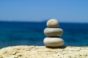 Sculpture of rocks in the seascape